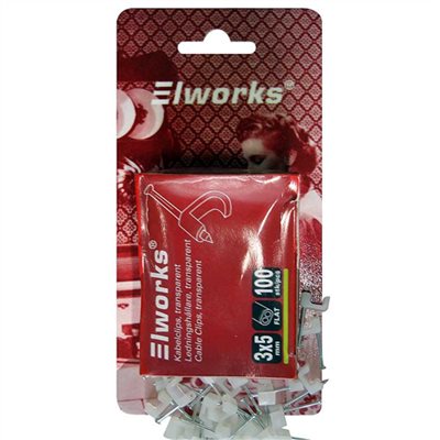 Elworks Kabelclips 3X5 Mm Til Flad Ledning 100 Stk ⎮ 5701947312007 ⎮ HC_000034