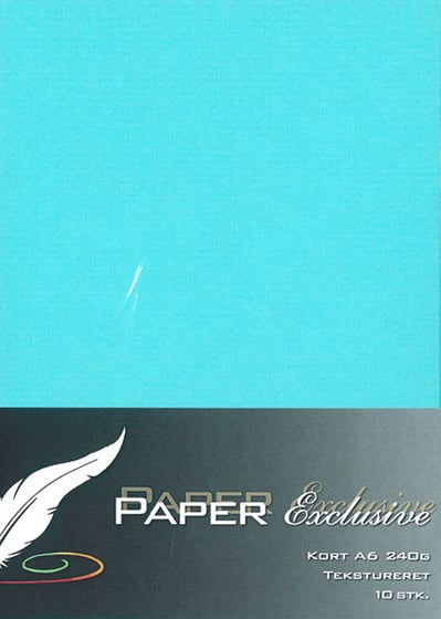 Kort A6 240g azurblå tekstureret 10stk. ⎮ 5700130139438 ⎮ VE_013943
