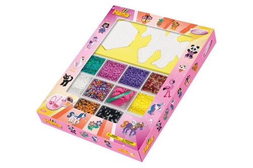 Hama Midi åben Gaveæske Lyserød 7200 Perler+Plader