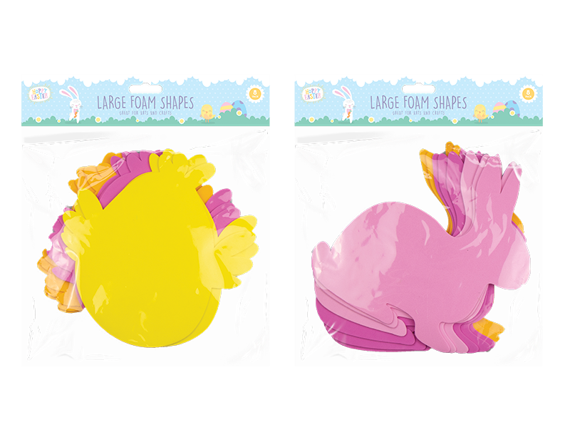 Hoppy easter - 8 store skumfigur i flere farver op til 25cm. BEMÆRK VIGTIGT. Pga lagerstyring sender vi en tilfældig variant, det kan vær kaniner eller kyllinger