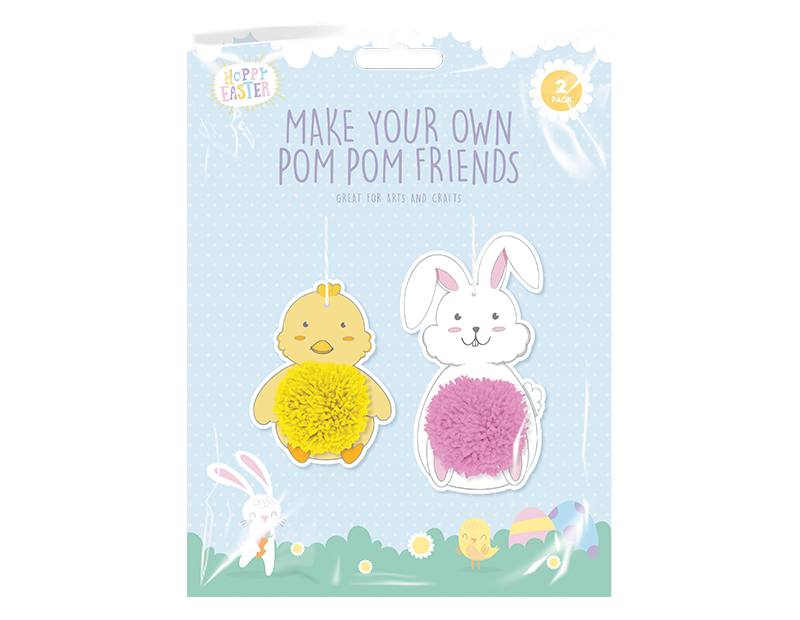 Hoppy easter - strik din egen pompom dekoration 2stk