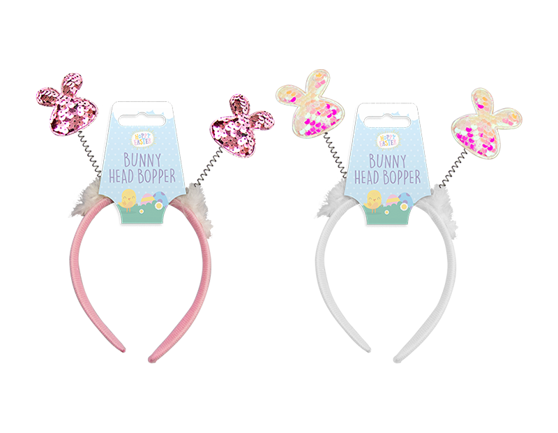 Hoppy easter - Påske hårbøje fancy design med 2 kaninformer. BEMÆRK VIGTIG. pga. lagerstyring sender vi en tilfældig farve af denne vare.