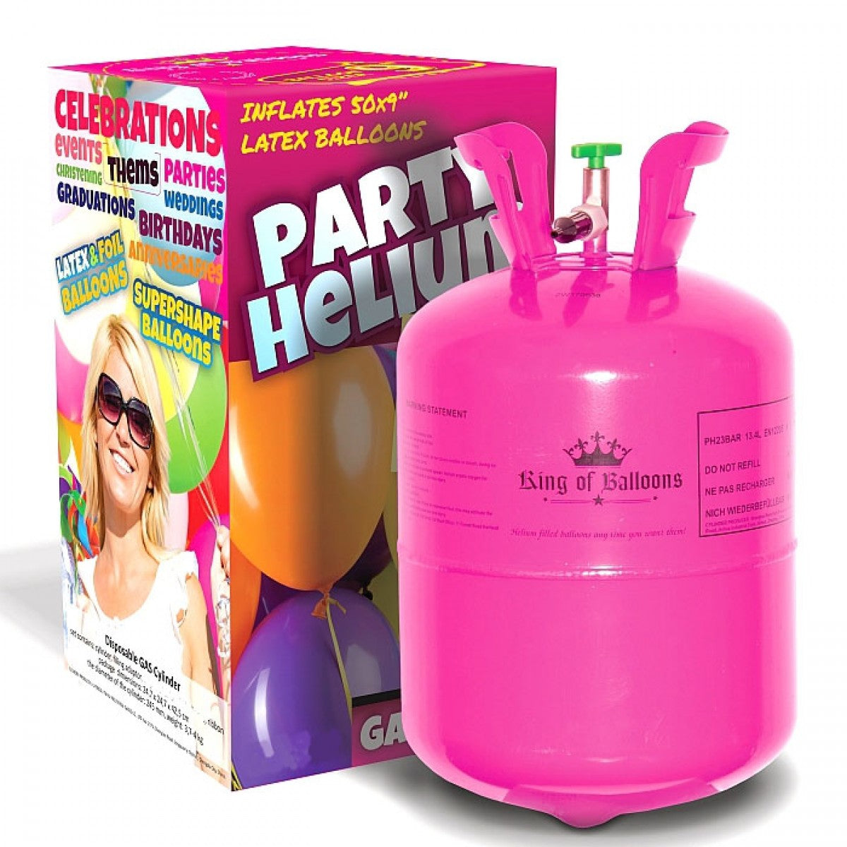 King Of Balloons - Helium 0,4 Kubik (Ca 50 St > 9" Ballonger)