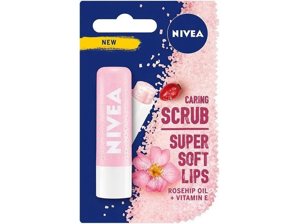 Nivea Lip Balm 4,8G Caring Scrub Med Nyponolja