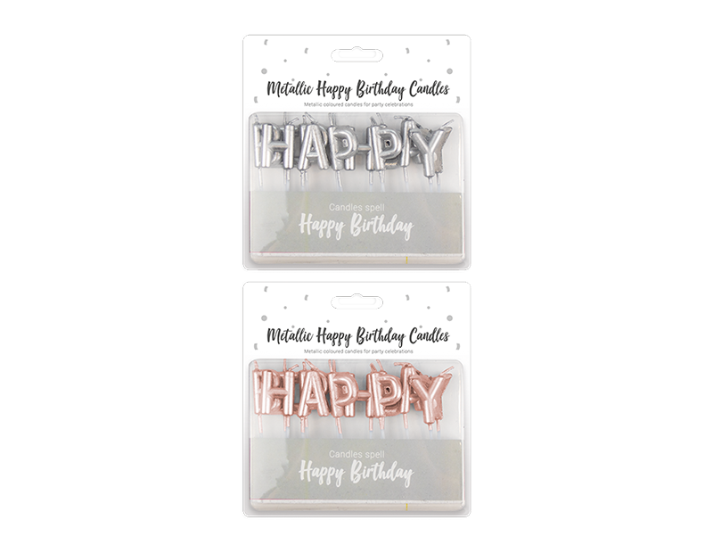 Pop party - Lyse metalliske tillykke med fødselsdagen stearinlys .