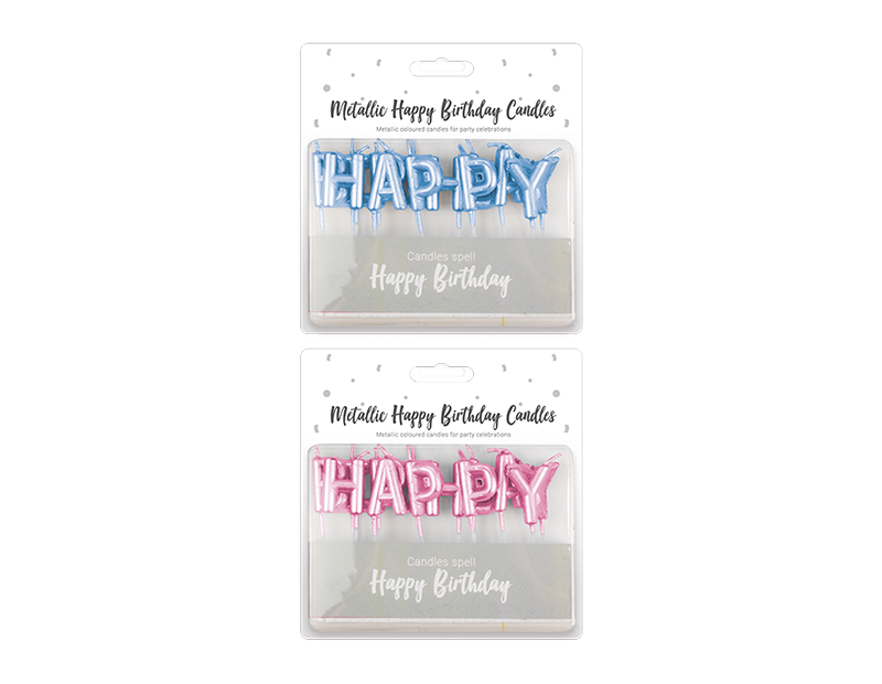 Pop party - Lyse metalliske tillykke med fødselsdagen stearinlys