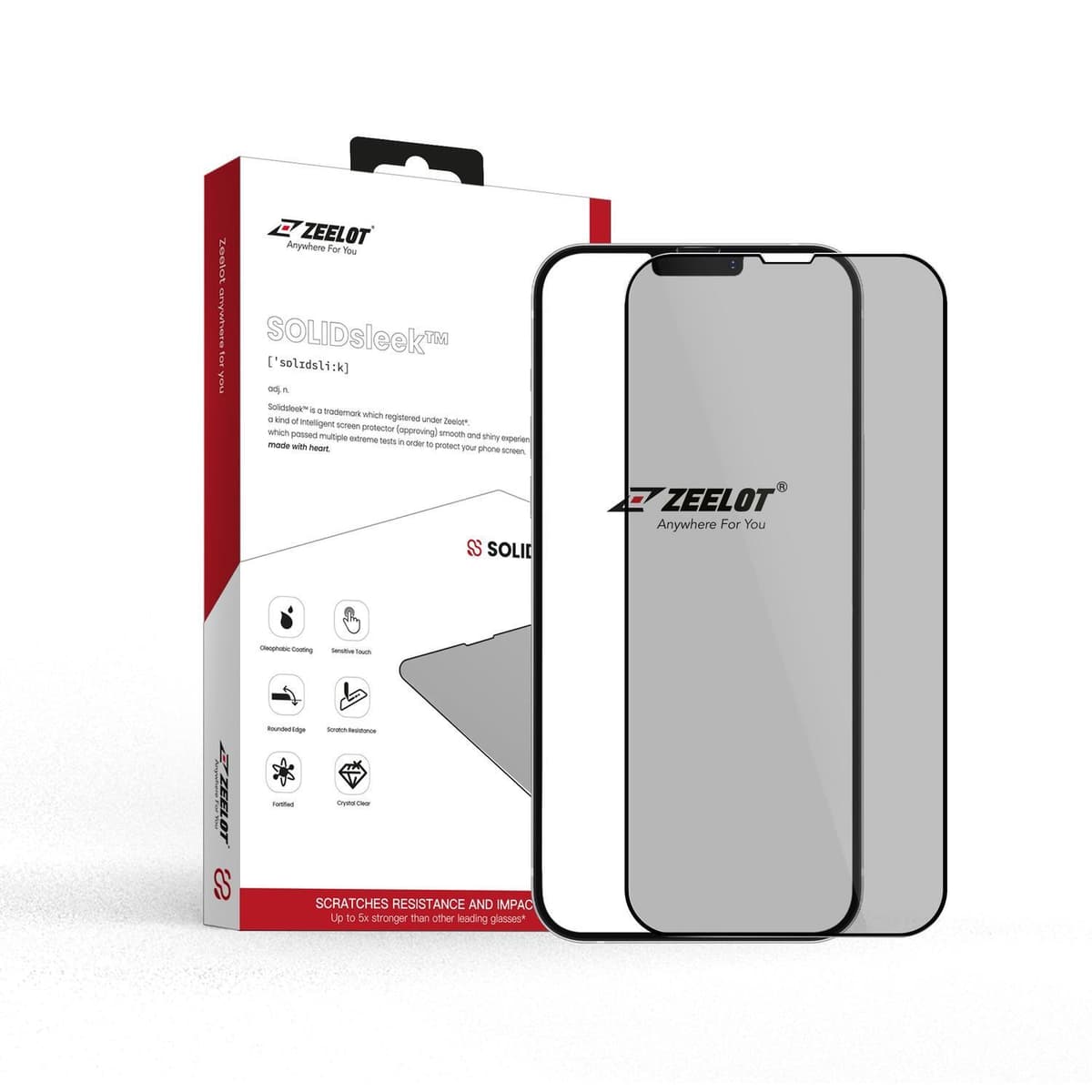 SolidSleek iPhone 13 mini Privacy skærmbeskyttelse til iPhone 13 mini – inkl. installationskit