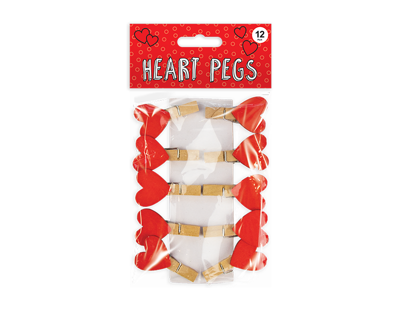 DS - mini træklemmer med hjerte 12stk