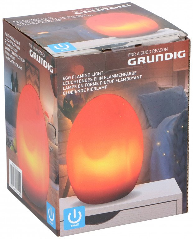 Grundig - Flame Ljus I Äggform Med Av Och På-Knapp
