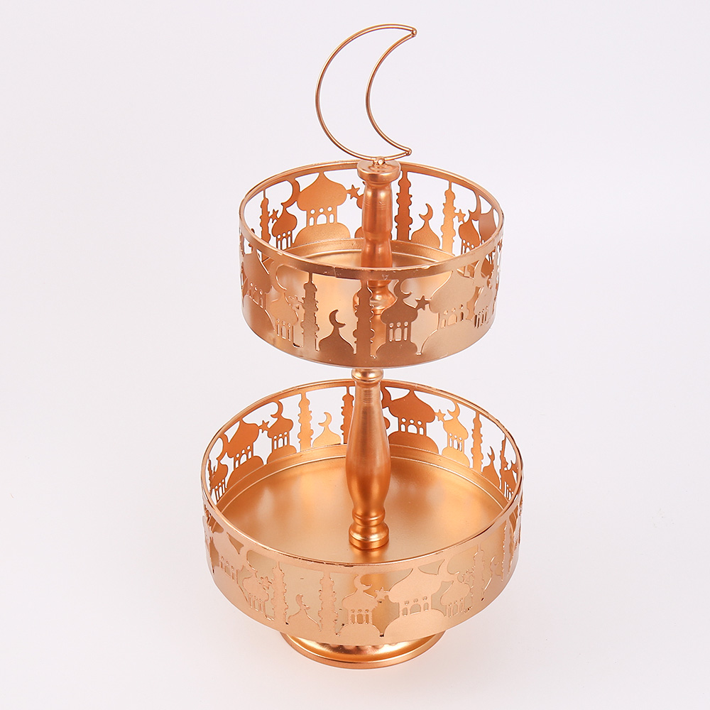 Ramadan - Tvåvånings Serveringsbricka I Metall Bxh 20X40Cm - Rose Gold