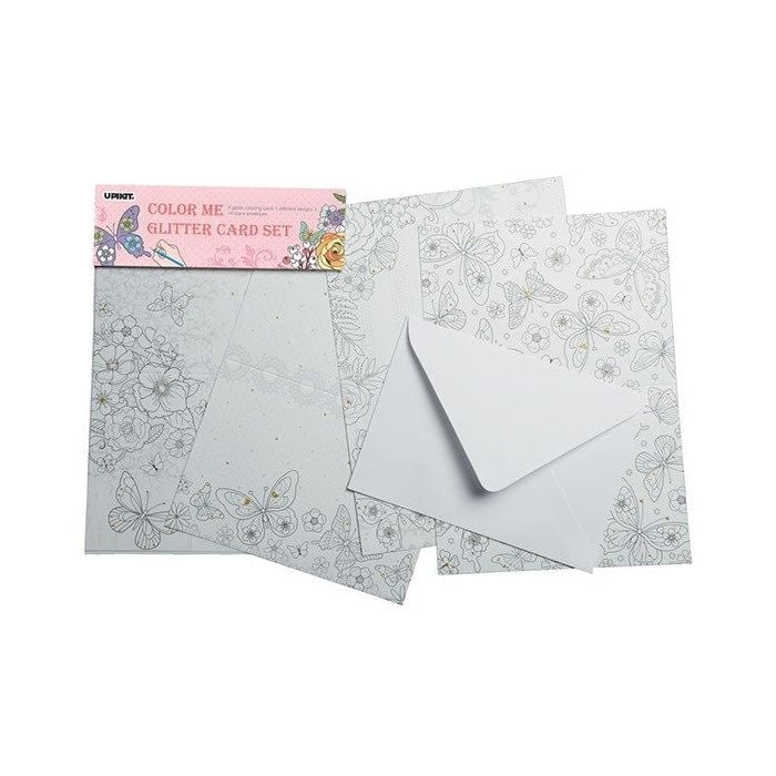 Hobby2You Color Me Card Set Flower (4 Kort/4 Kuvert)