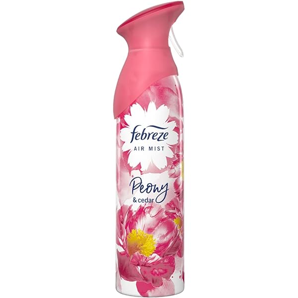 Febreze Peony And Cedar Air Freshener Spray 2 I 1 Fräschar Upp Och Bekämpar Lukter