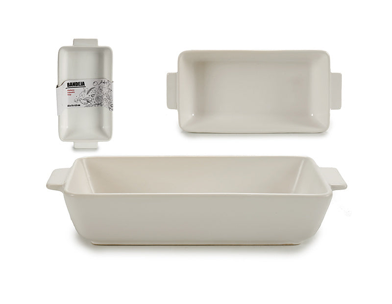 Rectangular medium casserole white - Dollarstore.dk