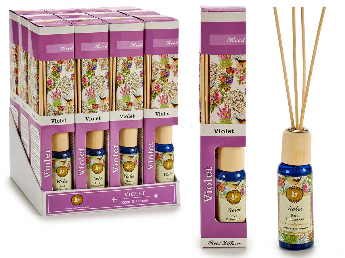 Premium - Mikado Røgelsespinde & 50ml olie Violet