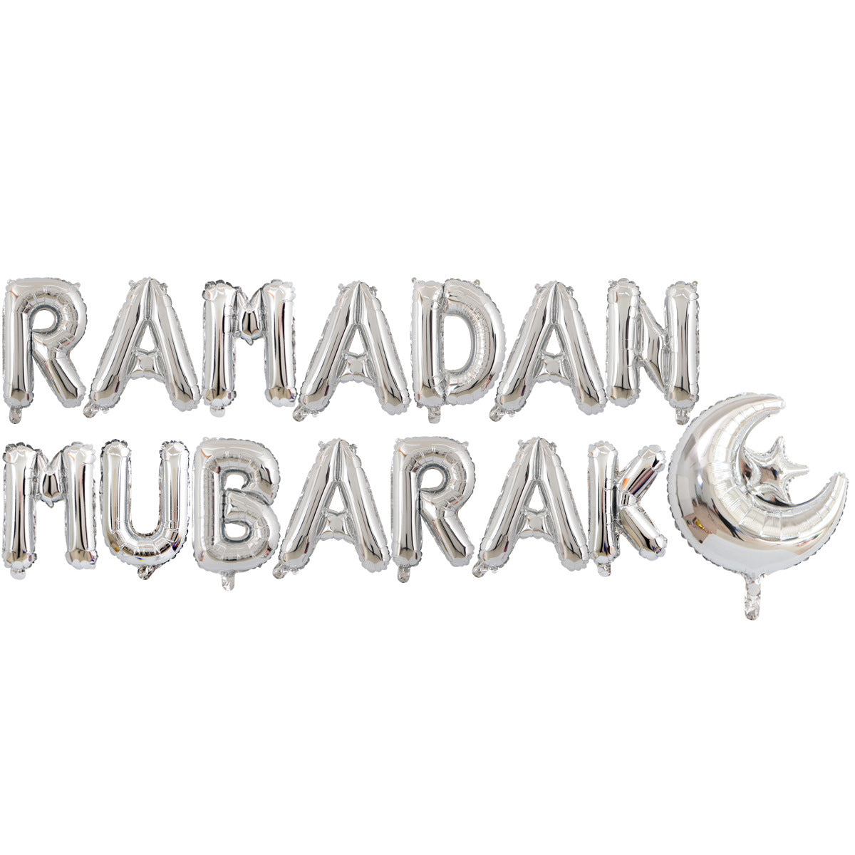 Folieballonger "Ramadan Mubarak" 40Cm - Silver