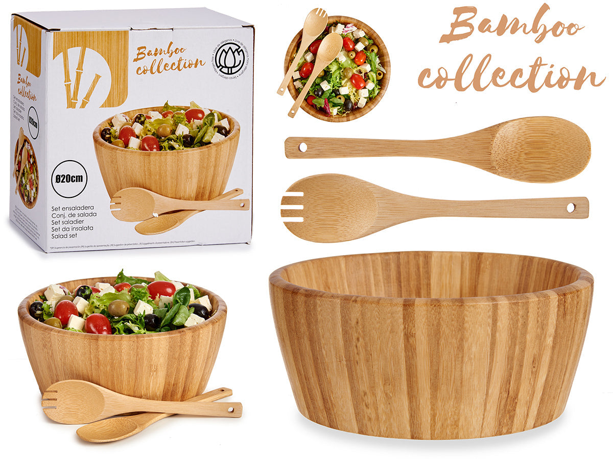 Arkitchen - bambus salatskål med tilbehør 20cm Ø x 9cm H