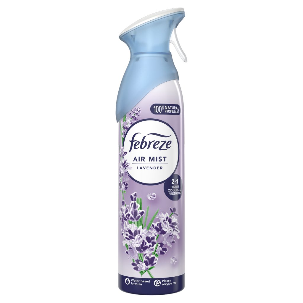 Febreze Lavender Air Freshener Spray 2 I 1 Fräschar Upp Och Bekämpar Lukter