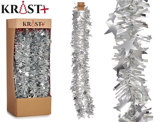 Krist - Garland 200X9Cm - Metallic Silver Färg Med Figurer