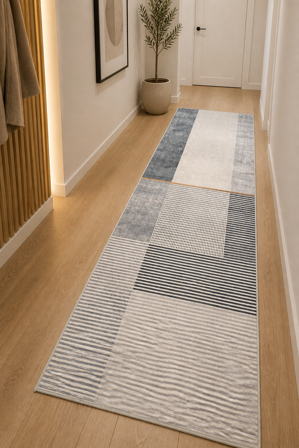 Tæppe / Gangløber 90x300 cm Scandi Line Grey