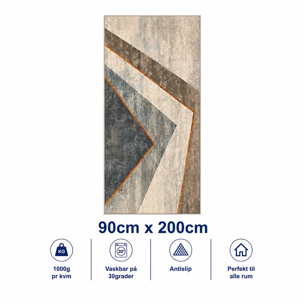 Tæppe / løber 90x200cm, Urban Arrow Blue