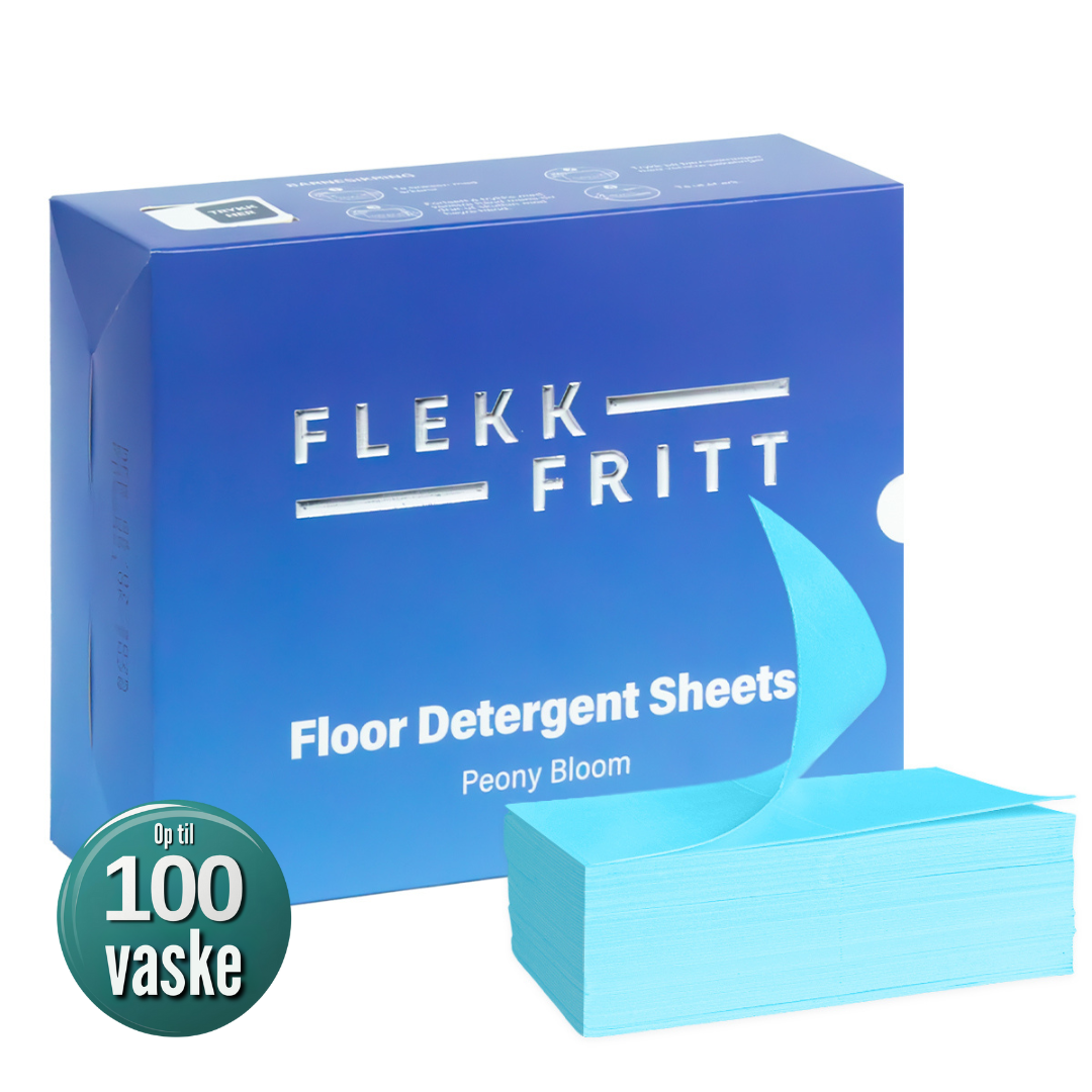 Flekk Fritt Floor Detergent Sheets – Peony Bloom (50 ark / 100 halvark)