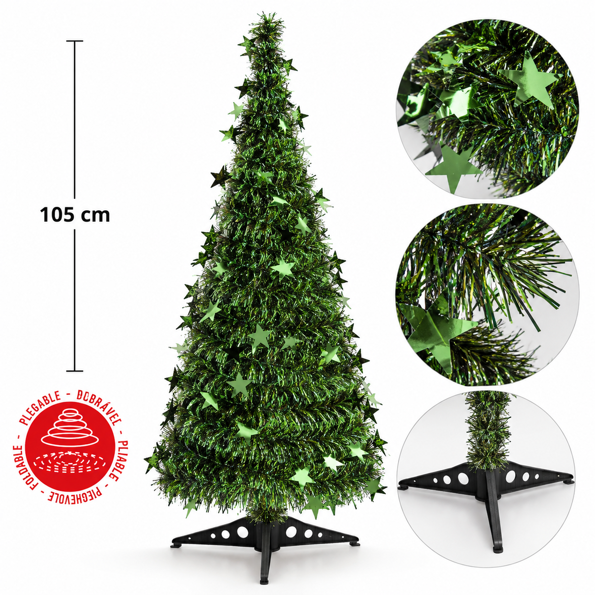 Krist - Artificiell Grön Garland Julgran 105Cm