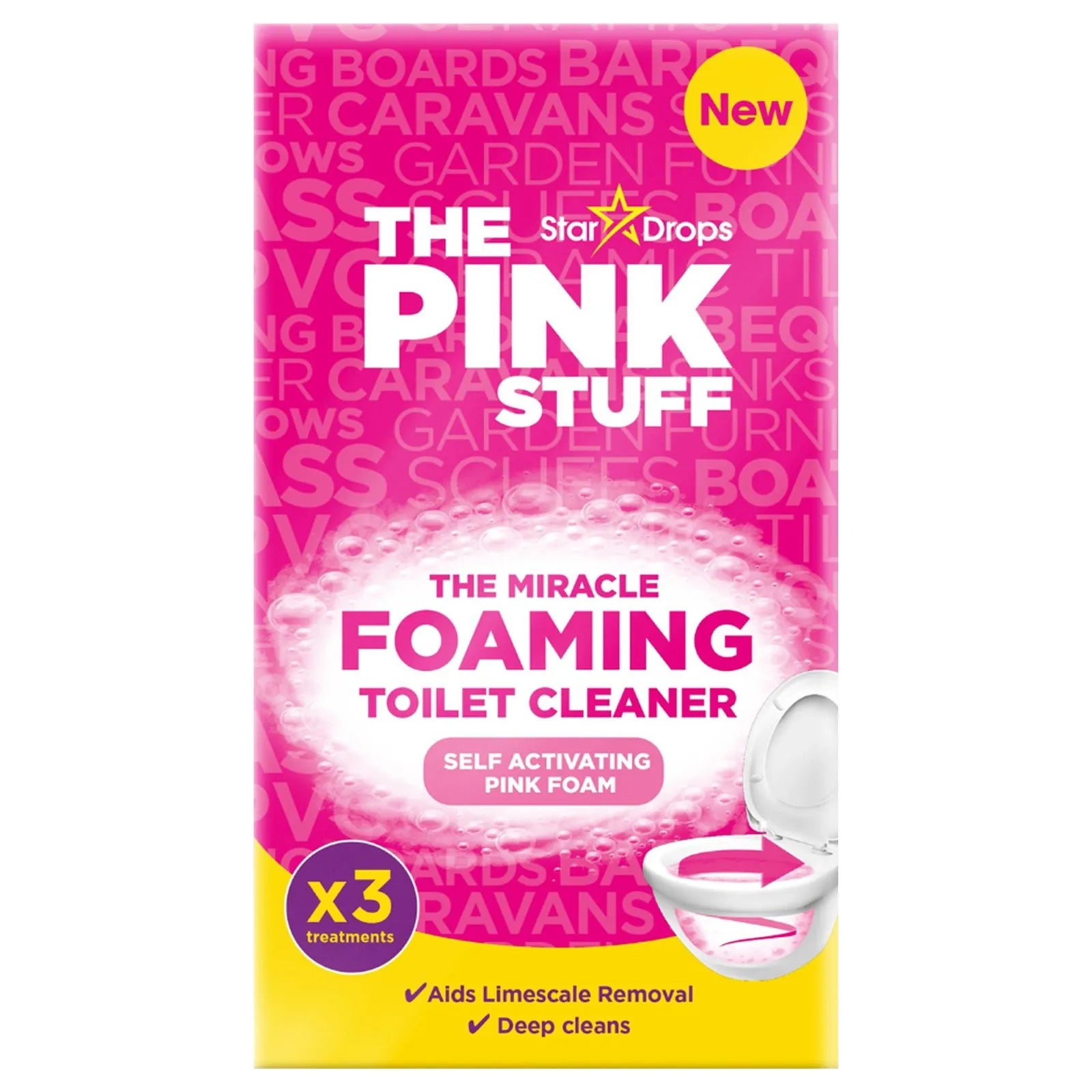 The Pink Stuff - Power Foaming Toilet Cleaner 3X Behandlingar