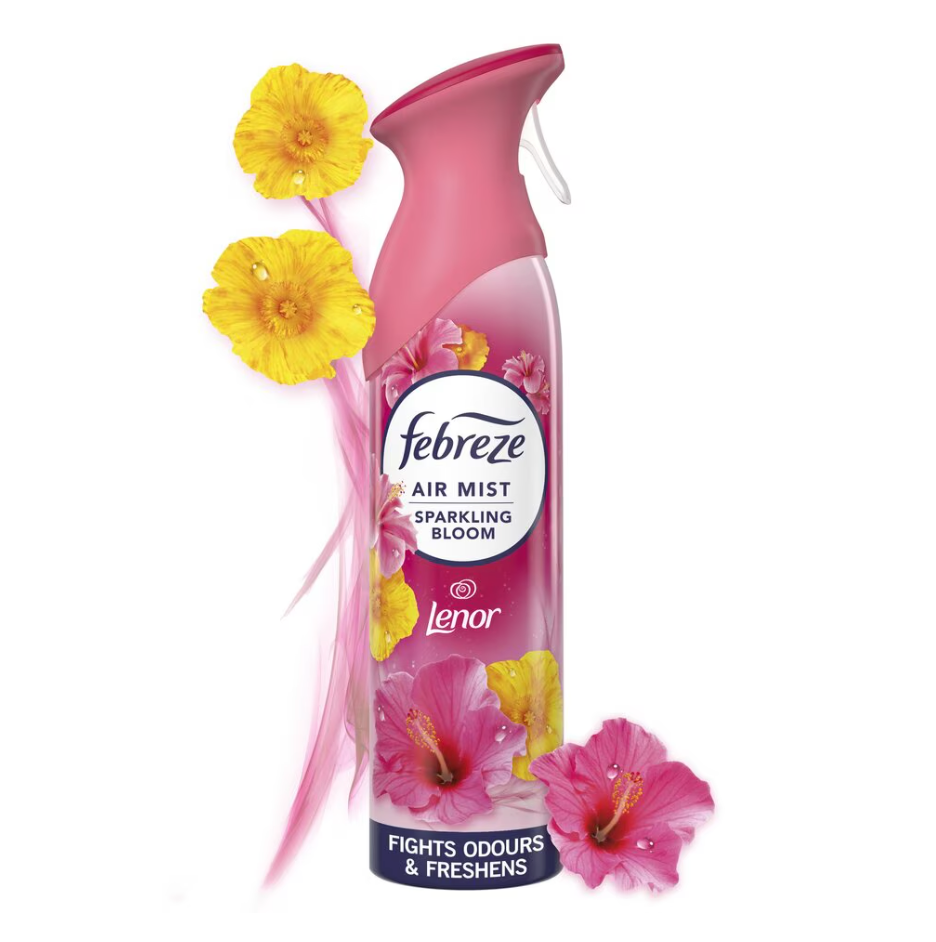 Febreze Sparkling Bloom Air Freshener Spray 2 I 1 Fräschar Upp Och Bekämpar Lukter