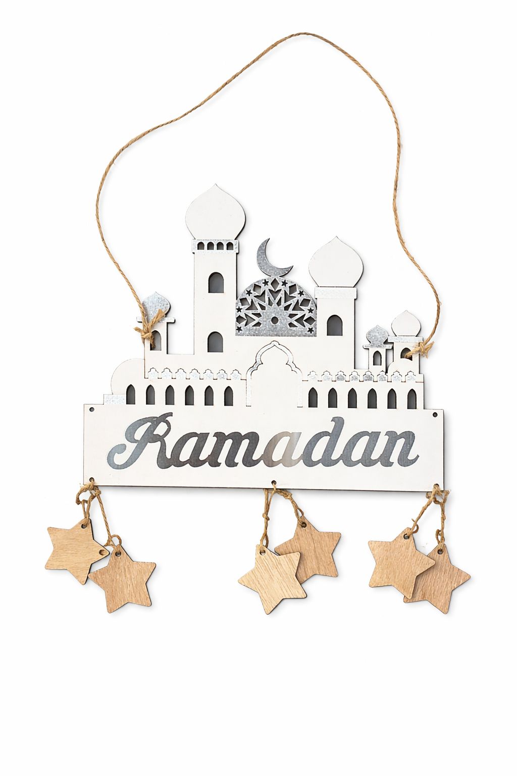 Ramadan Træskilt på snor 25x25 cm