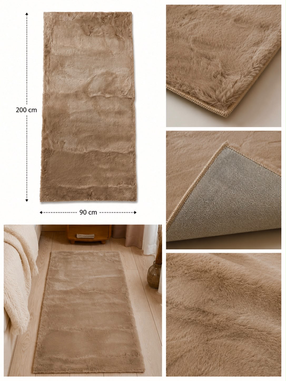 CloudSoft tæppe/løber 90x200 – Teddybrun & Toffee