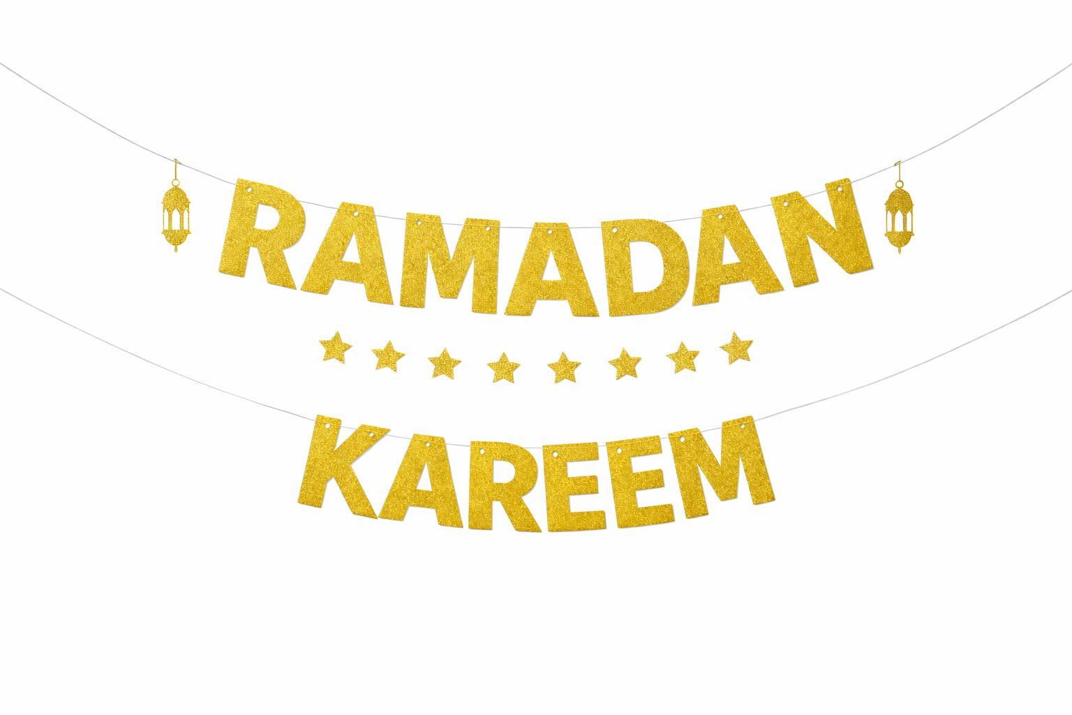 Ramadan Kareem Guirlande + stjerne guirlande