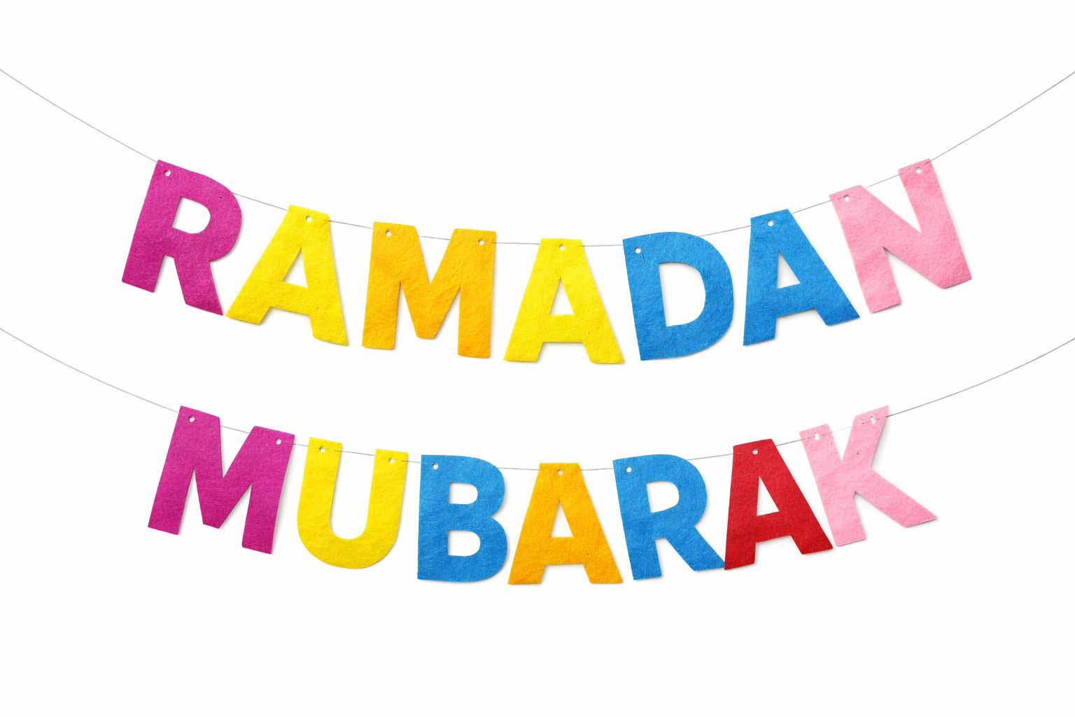 Ramadan Mubarak Guirlande Stor bogstaver I farver