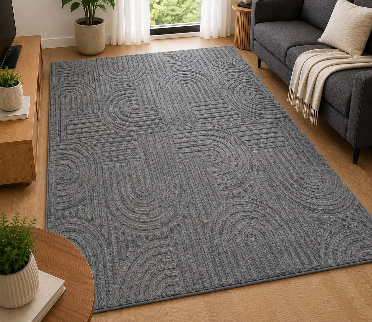 Arch Flow Tæppe – 200x290 cm – Stone Gray (Stengrå)