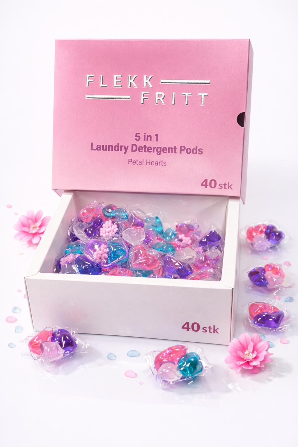 Flekk Fritt 5 i 1 vaskemiddel kapsler Petel Hearts (40 kapsler)