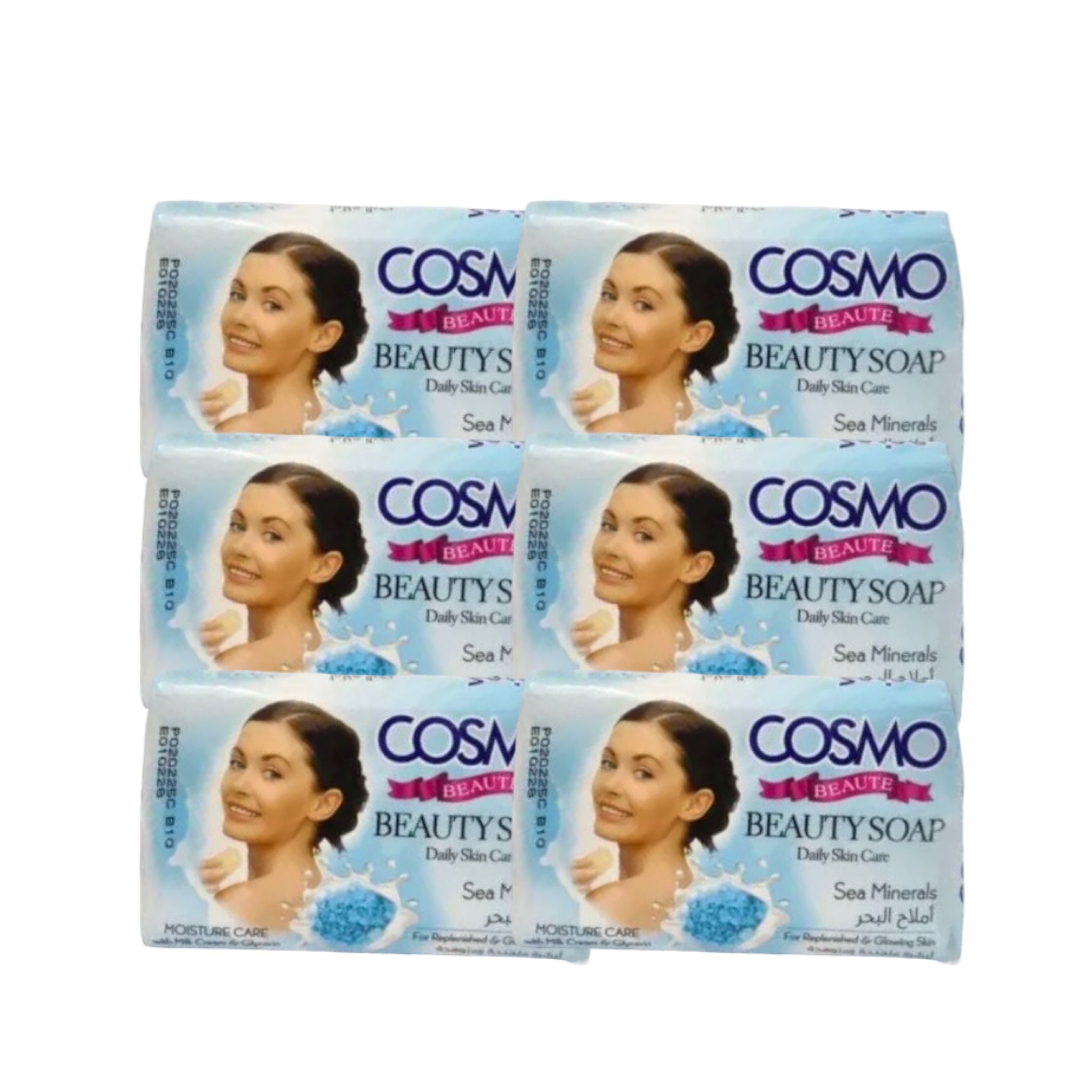 Cosmo Beauty Soap 6-pak a 125g – Sæbebarer til vask og personlig pleje (Sea Minerals)