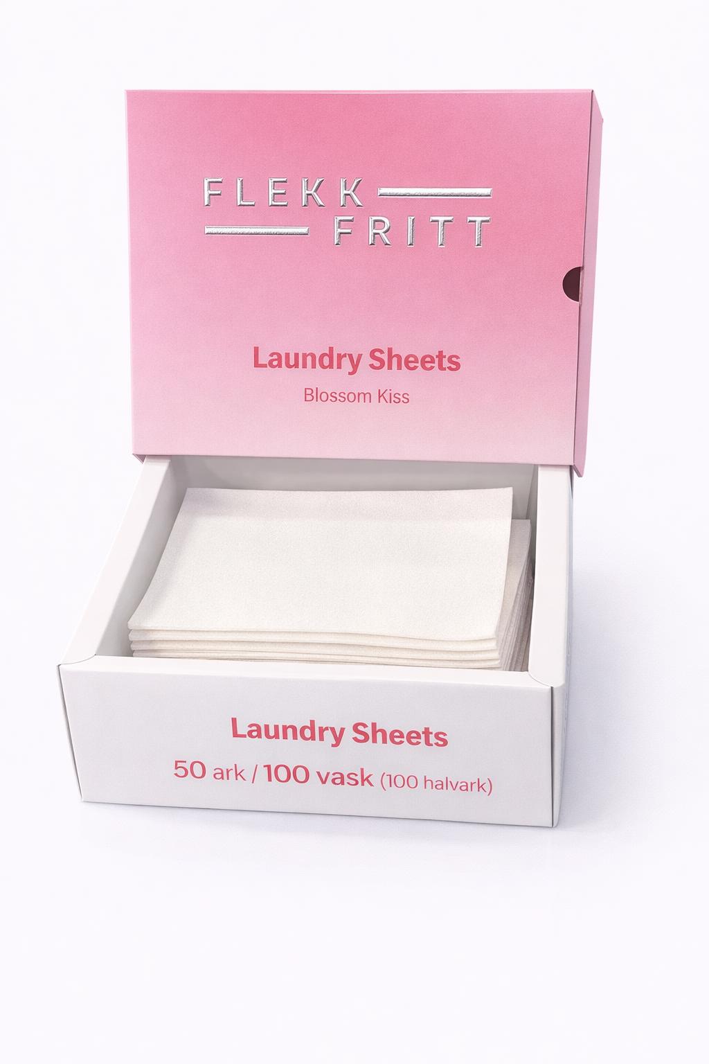 Flekk Fritt Vaskemiddel Ark – Blossom Kiss (100 vaske / 100 halvark)