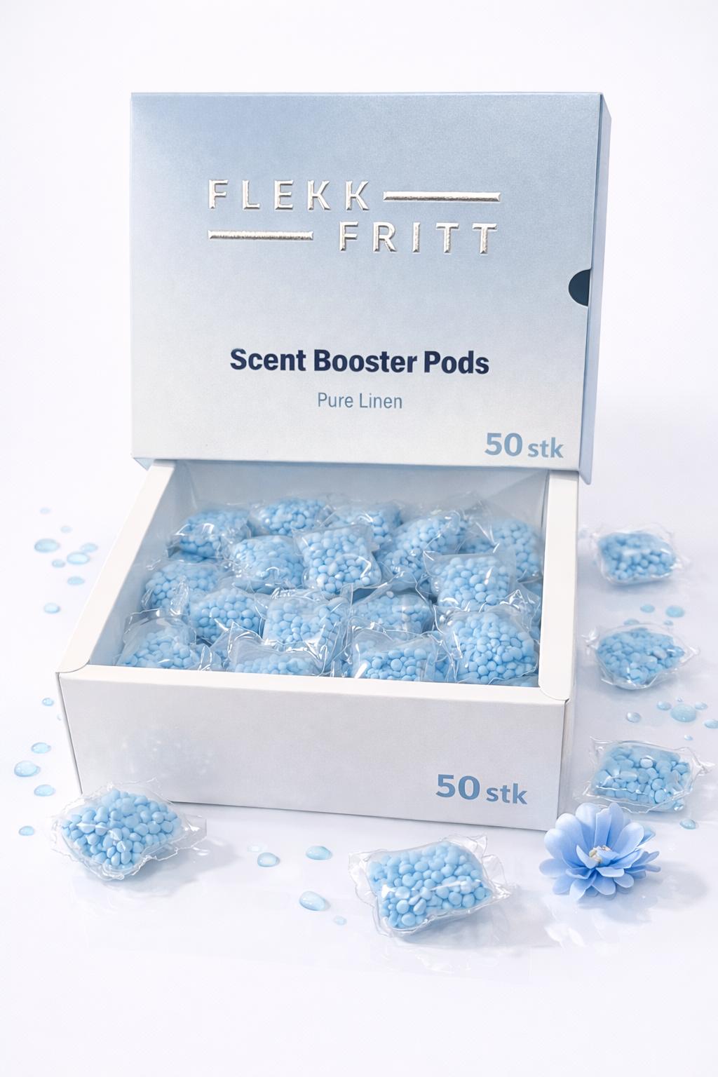 Flekk Fritt Scent booster vaskeperler – Pure Linen (50 poser/kapsler)