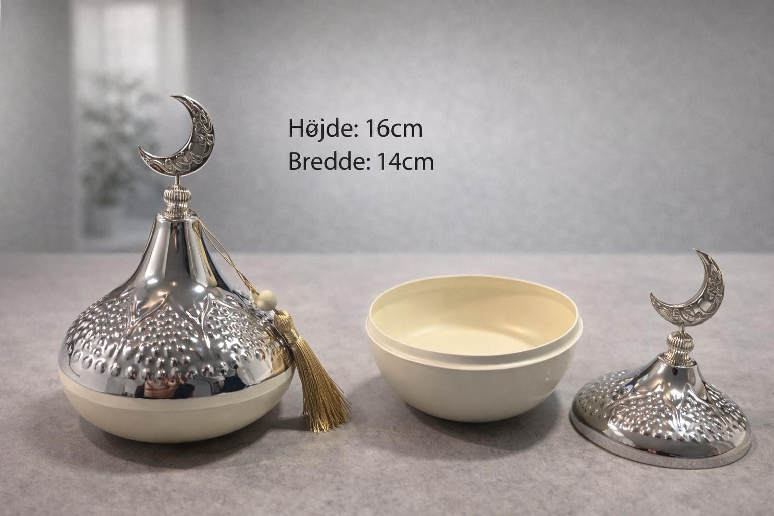 Serveringsskål med låg 16x14cm