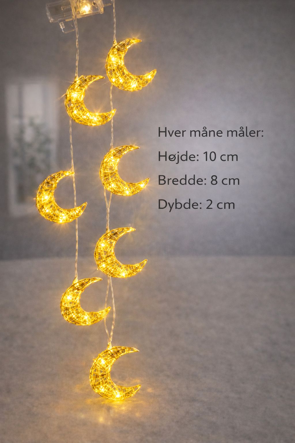 Lyskæde med mellem måner Batteridrevet (ekskl.)
