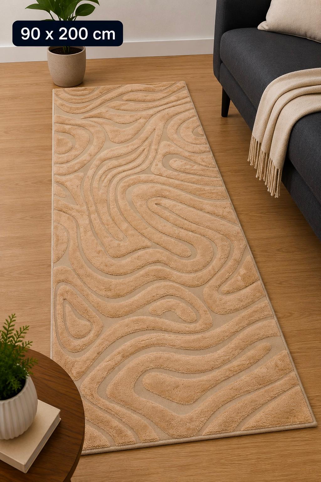 Contour Flow Løber 90x200 cm – Teddy Beige