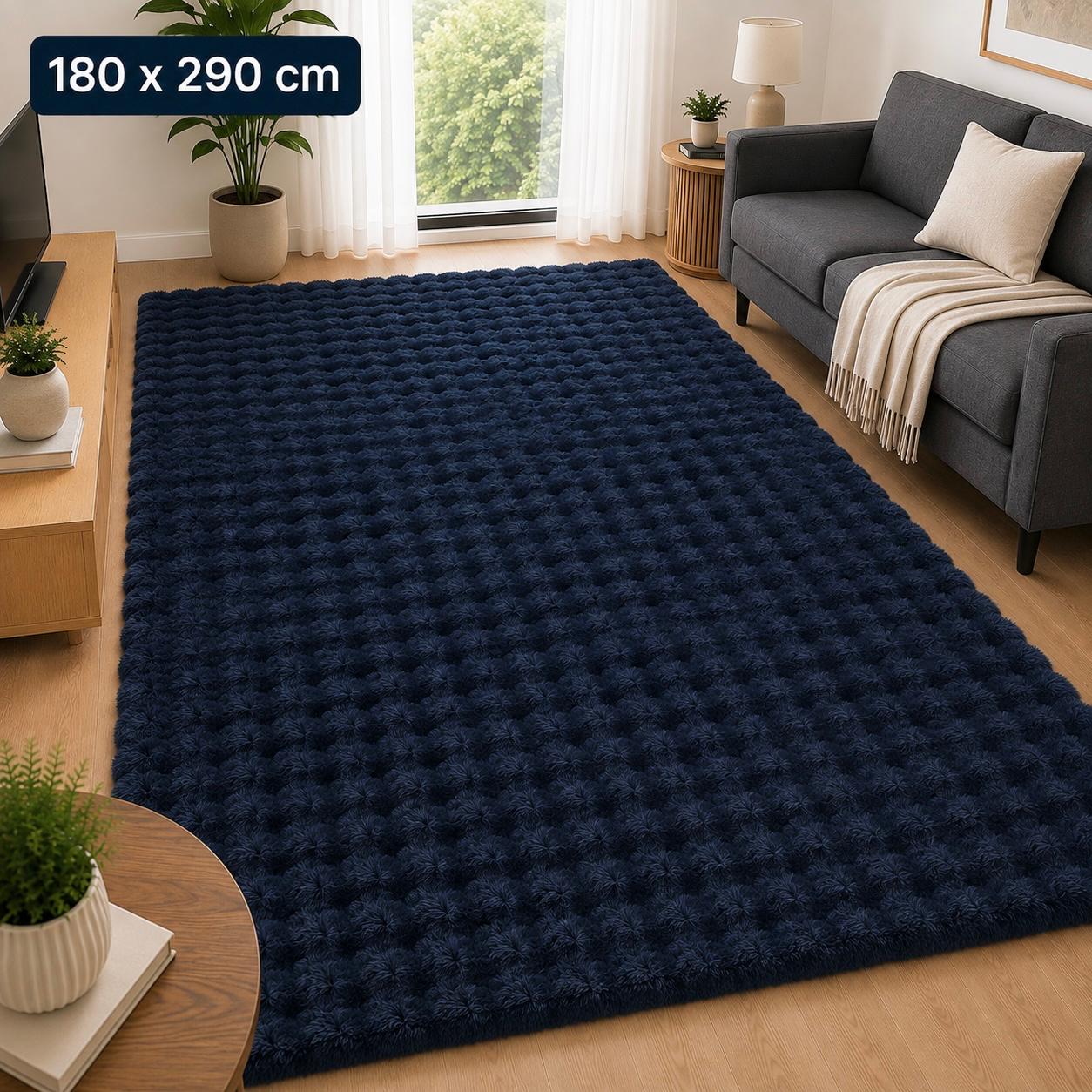 Velour Bubble Midnight Blue Tæppe 180x290 cm