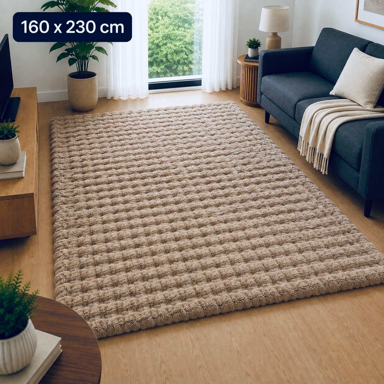 Velour Bubble Tæppe 160x230 cm – Mushroom Taupe