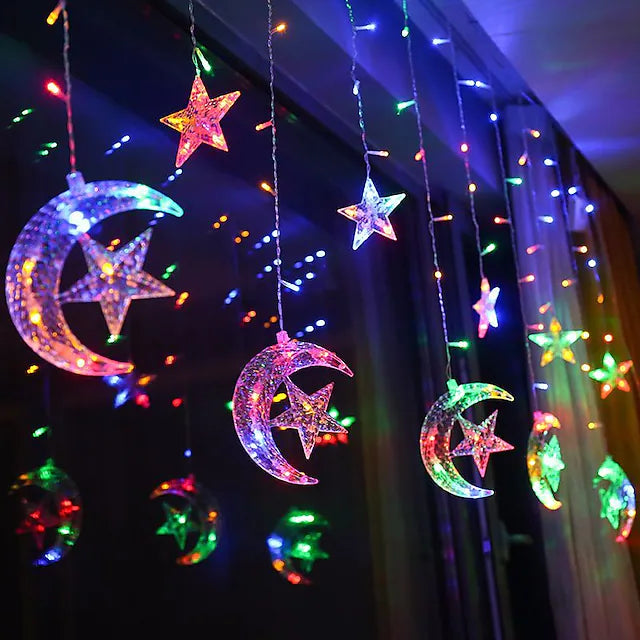 Star & Moon Led-Ljuskedja +4M - Multifunktionsfärger Ramadan