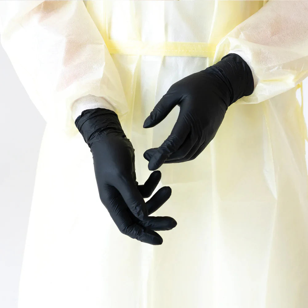 Black Medium Nitrile Gloves 100s - Pulver- och latexfria