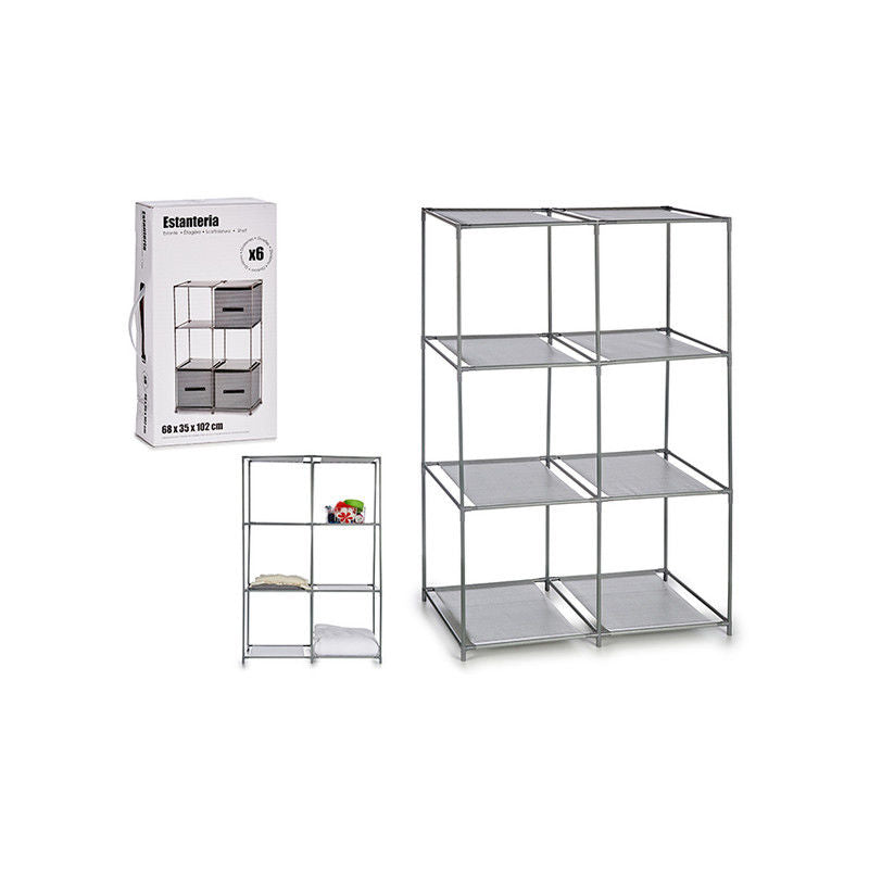 Arhome - rustfri metalreol med 6 rum 102x68x35cm 