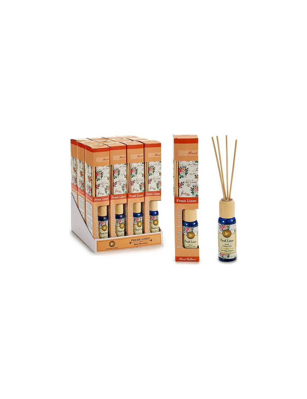 Premium - Mikado Røgelsespinde & 50ml olie Frisk Tekstil