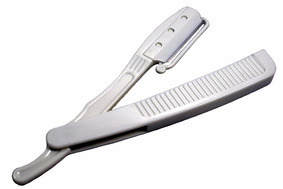 Bluezar Salon Razor – Klassisk Barberblade Holder (Hvid)
