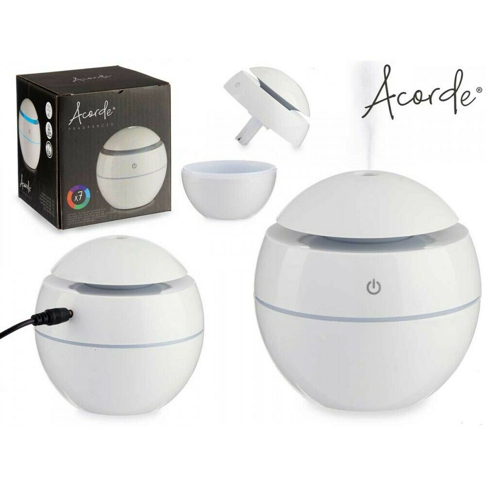 Acorde - Aroma Diffuser Luftfuktare Med Led-Ljus - Vit