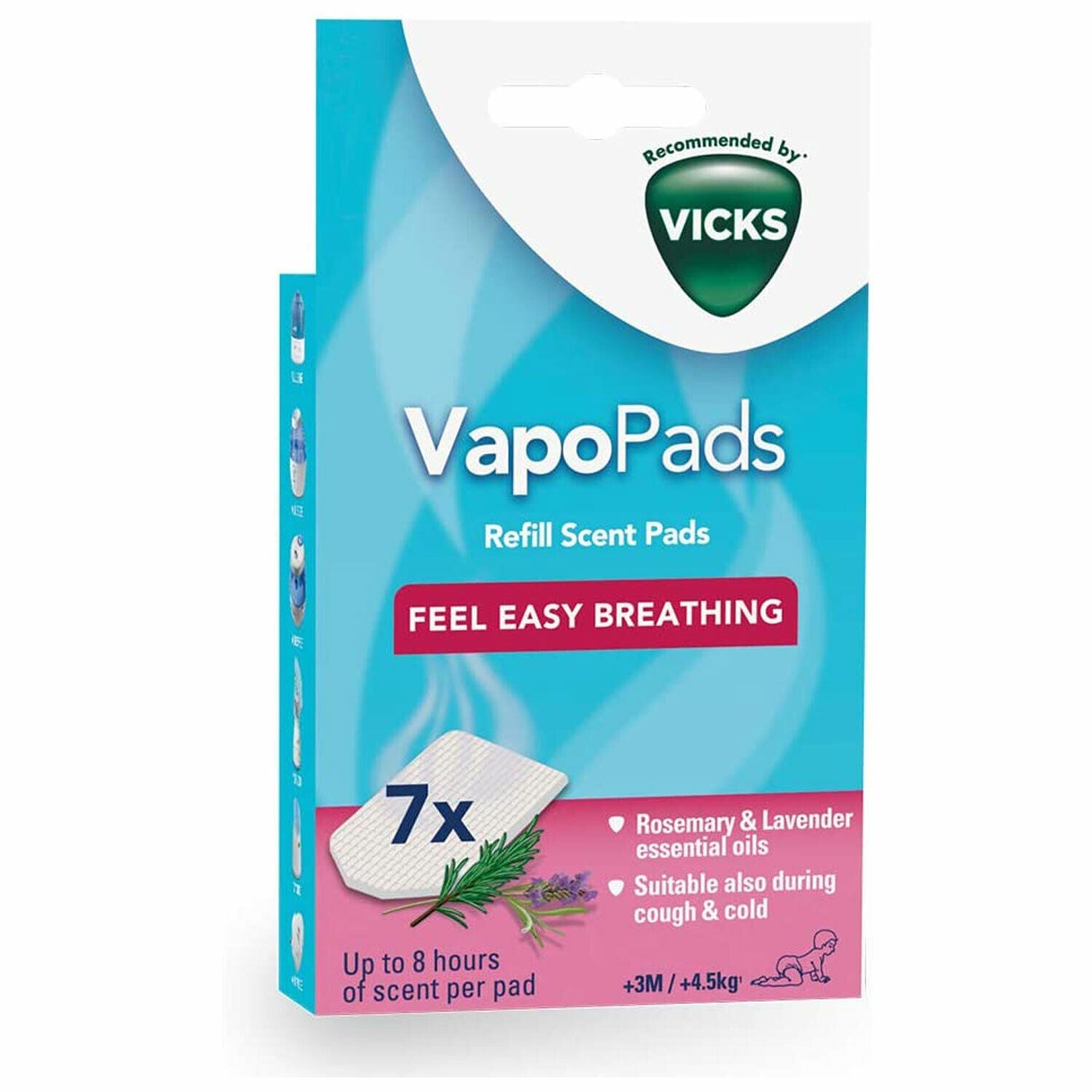 Vicks, Vapopads, Rosmarin & Lavendel, 7 Doftpads