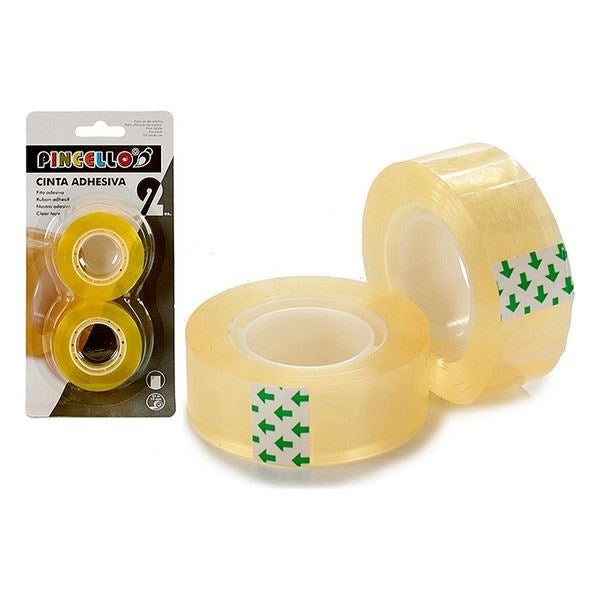 Pincello - 2x33m tape 19mm bred gul gennemsigtig